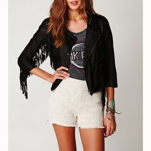 Free People High Waisted Tweed Shorts